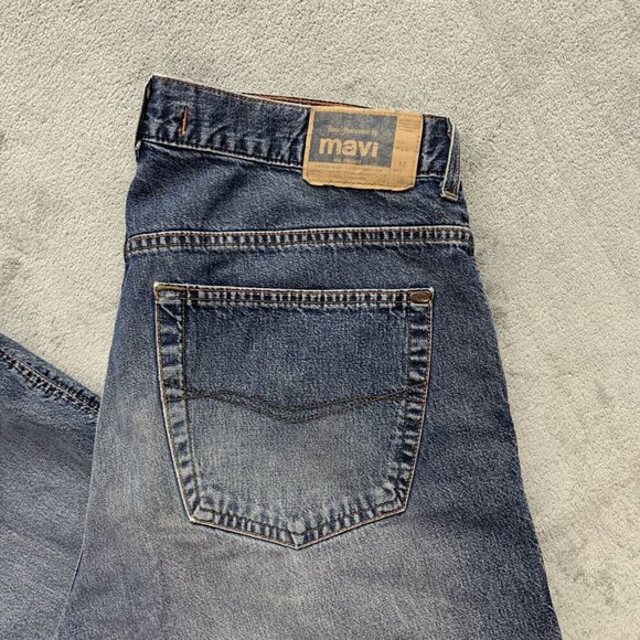 Mavi Jeans Mens 34x27 Blue 170 Max Wide Leg Denim Zip Fly Blind Hem Casual - Picture 4 of 16